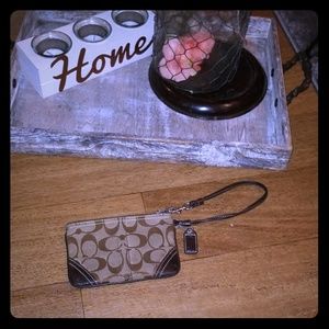 Vintage Coach Brown Wristlet